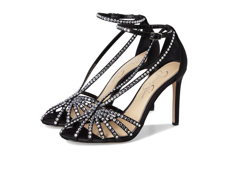ジェシカシンプソン レディース シューズ ヒール サンダル Jessica Simpson Jittalembellished Higheel Sandals Black ブラック