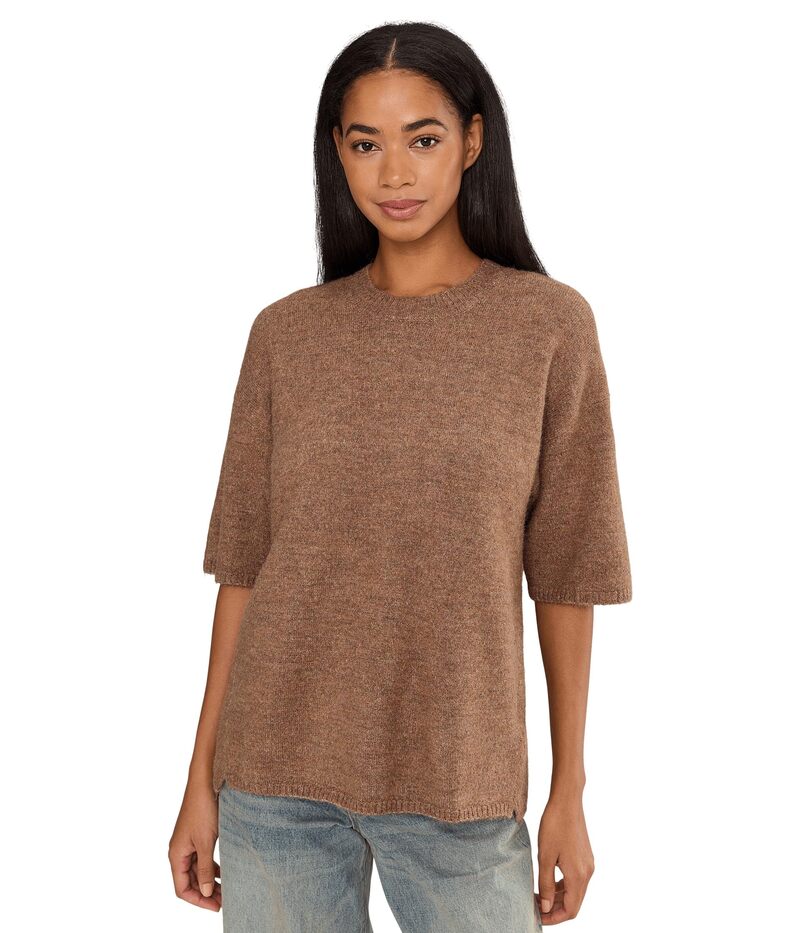 フリーピープル レディース アウター 編み物・プルオーバー ティーシャツ Free People Margot Sweater Tee Brownie Melange トップス-レディースファッション