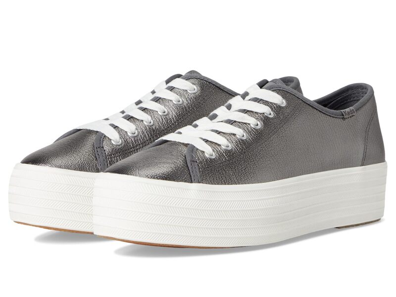 ケッズ レディース シューズ スニーカー レザー Keds Triple Up Leather Gunmetallic Leather メタリック