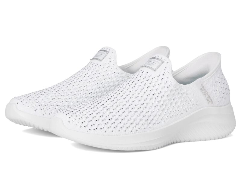 スケッチャーズ レディース シューズ スニーカー SKECHERS Martha Stewart Ultra Flex 3.0 - Dazzling Hands Free Slip-Ins White Silver ホワイト|ReVida 店