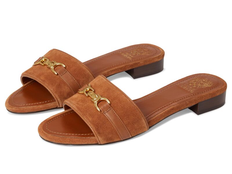 ヴィンスカムート レディース シューズ ヒール サンダル マキシ Vince Camuto Maxine Banded Buckle Slide Sandals Caramello