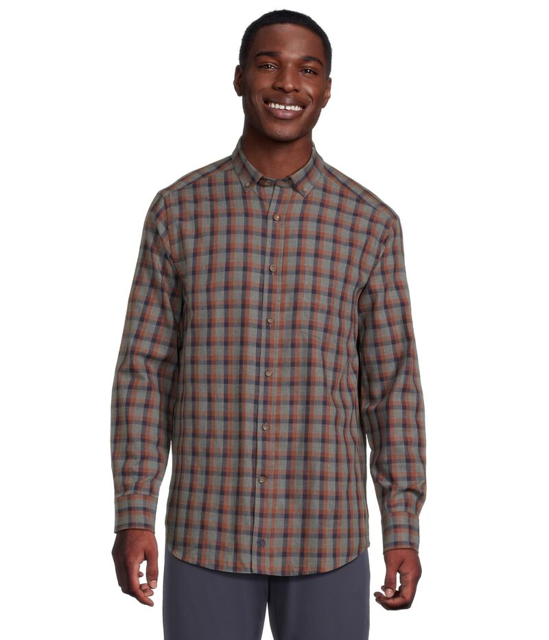 ジョンストンアンドマーフィー メンズ トップス シャツ Johnston & Murphy Heathered Woven Shirt Gray グレー