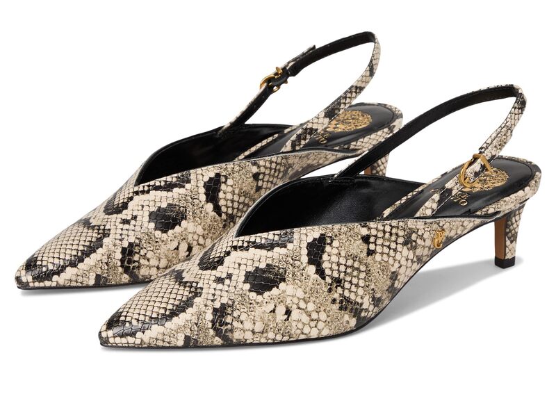 ヴィンスカムート レディース シューズ 踵 Vince Camuto Kylien Slingbackitten Heel Pumps Black/Cream/Black 皮膚軟化剤