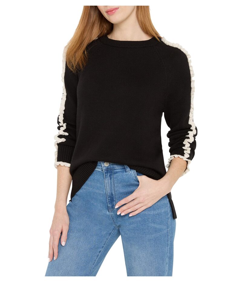 ニックプラスゾーイ レディース アウター ニット・セーター プチ フリル ダウン NIC+ZOE Petite Ruffledown Sweater Black Onyx ブラック｜ReVida 店