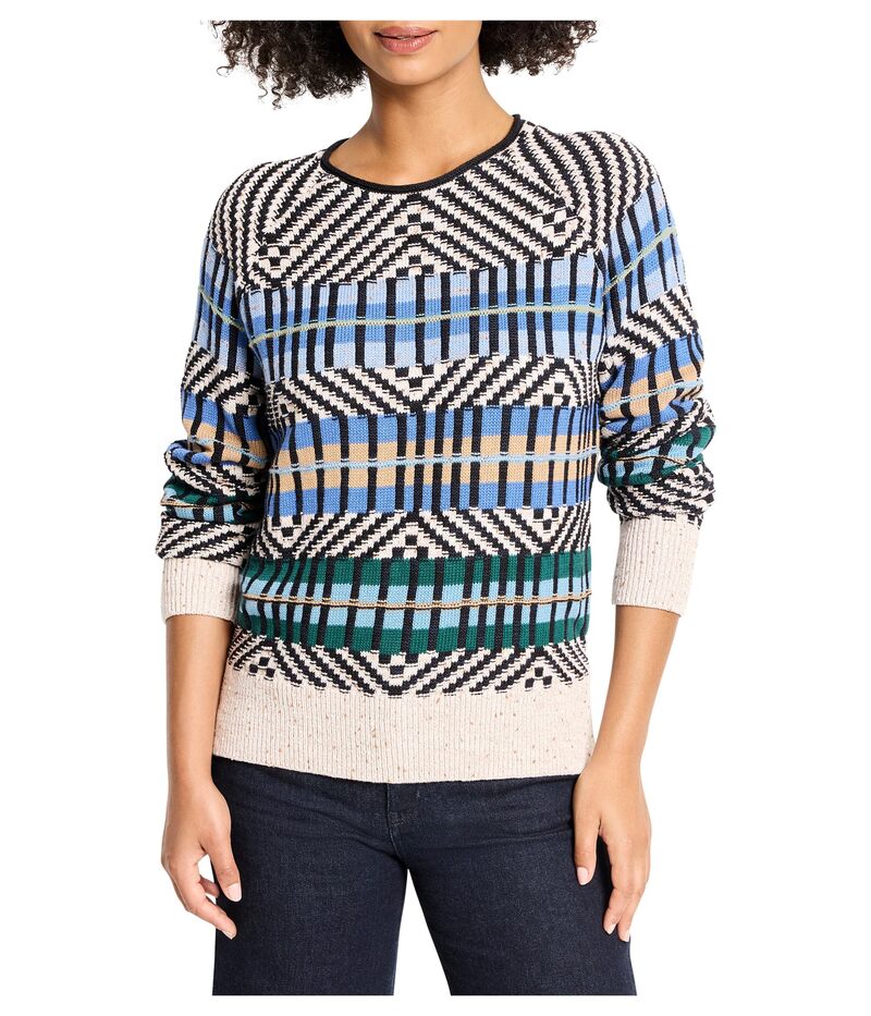 ニックプラスゾーイ レディース アウター ニット・セーター グラフィック NIC+ZOE Graphic Stripe Sweater Blue Multi ブルー