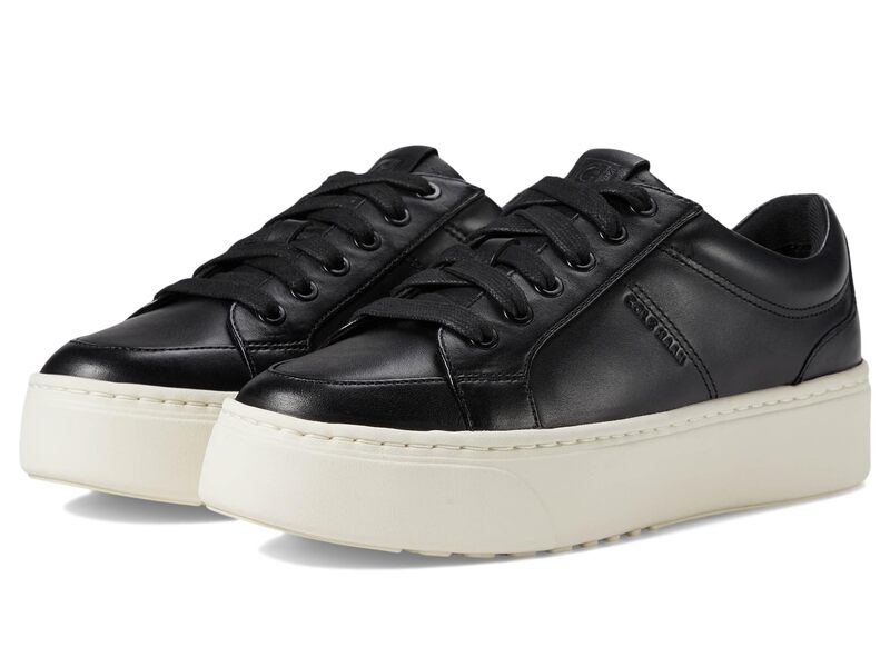 電話を掛けるハーン レディース シューズ スニーカー プラットホーム Cole Haan Grandpro Max Platform Sneakers Black/Ivory 象牙色