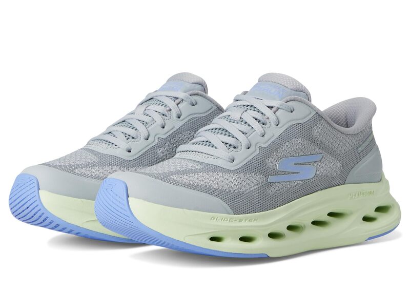 スケッチャーズ レディース シューズ スニーカー SKECHERS Max Cushioninglide Step Hartford Hands Free Slip-Ins Gray/Lime 薄墨色