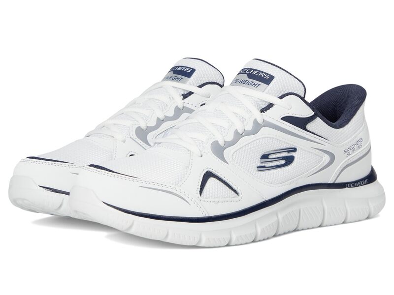 スケッチャーズ メンズ シューズ スニーカー SKECHERS Track Ezral Hands Free Slip-in White/Navy ホワイト