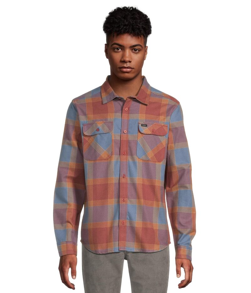 ルーカ メンズ トップス シャツ RVCA Thatll Work Flannelong Sleeve Mushroom