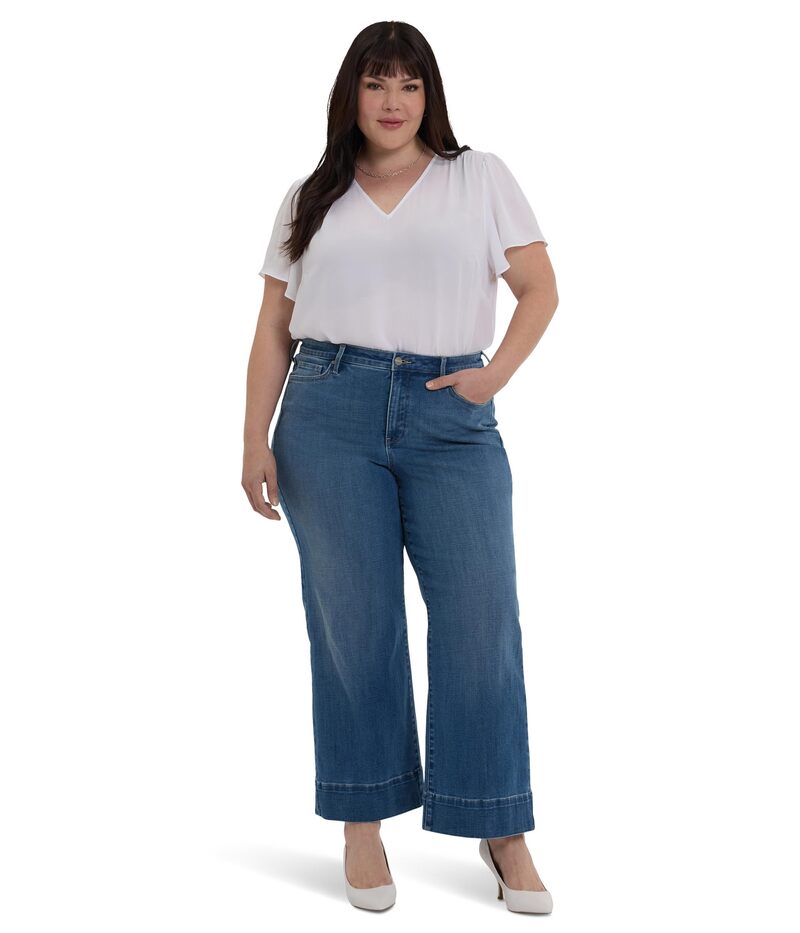 エヌワイディージェイ レディース ボトムス デニムパンツ ワイドレッグ プラスサイズ NYDJ Plusize Teresa Wide Leg Stillwater Lake