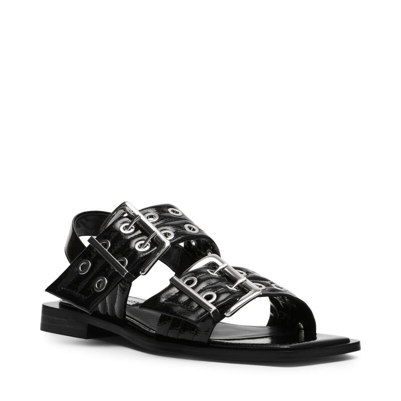 スティーブ マデン レディース シューズ ブーツ・レインブーツ Steve Madden Sandria Black Patent ブラック