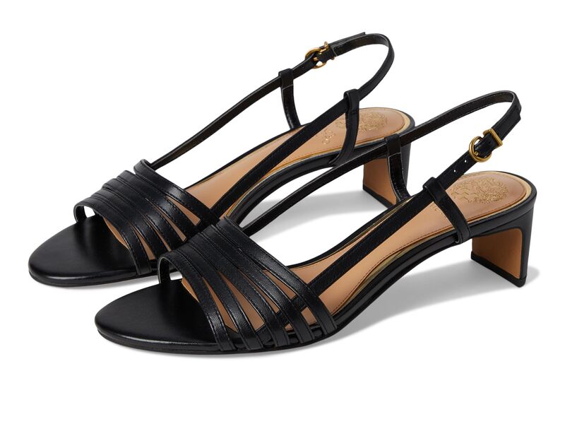 ヴィンスカムート レディース シューズ 踵 サンダル Vince Camuto Layton Strappy Kitten Heel Sandals Black 黒いこと