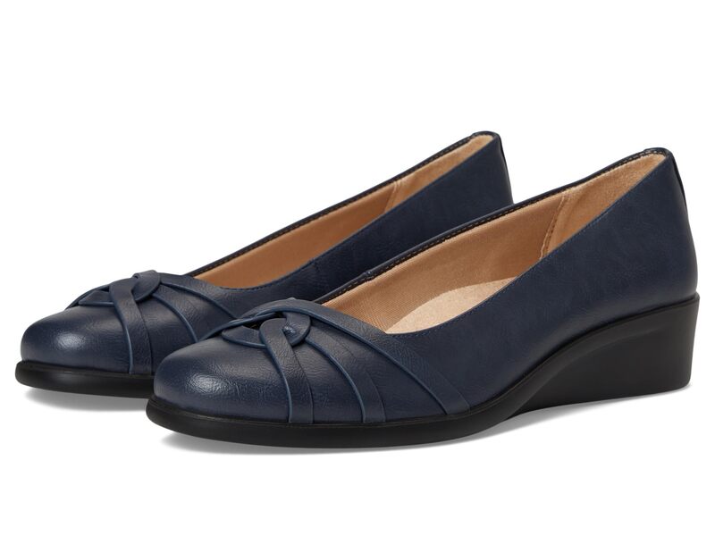 ライフストライド レディース シューズ 踵 LifeStride Jorie Skimmers Lux Navy Faux Leather 米国海軍