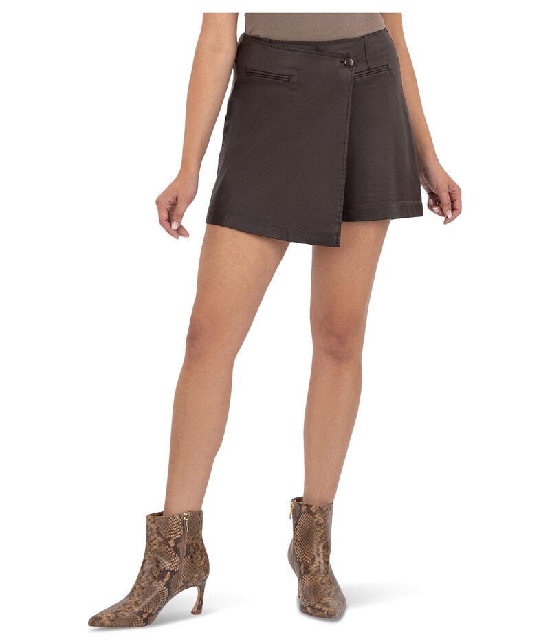カットフロムザクロス レディース ボトムスカート KUT from the Kloth Carlie -wrap Skort Chocolate チョコレート