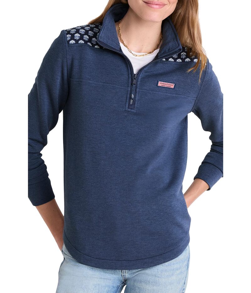 ヴァインヤードヴァインズ レディース アウター パーカー・スウェット シャツ Vineyard Vines Dreamcloth Shep Shirt Indigo Heather/Avi Block Print ヘザー