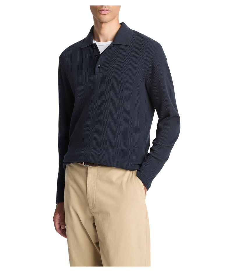 ヴィンス メンズ トップス プルオーバー Vince Variegated Texture Long Sleeve Polo Coastal