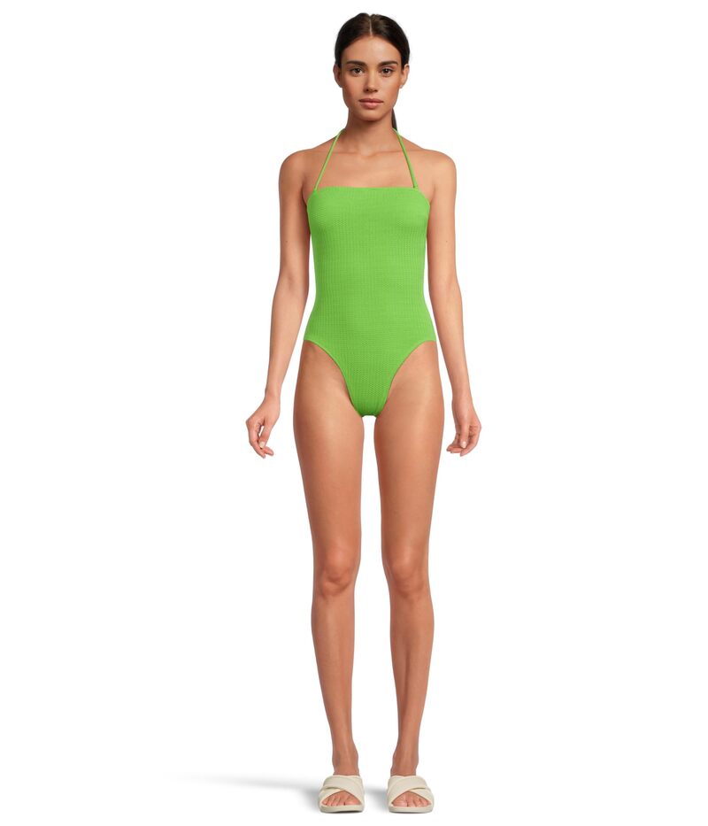 シーフォリー レディース 水着 上下セット Seafolly Sea Dive Bandeau One-Piece Jasmine Green グリーン