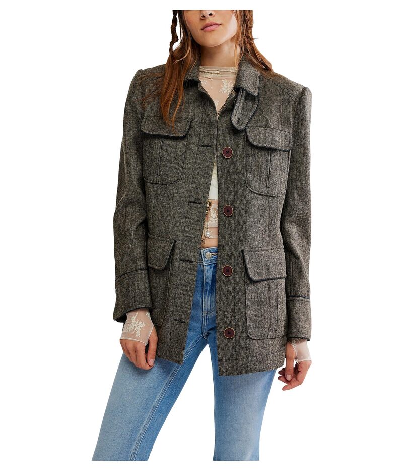フリーピープル レディース アウター コート ジャケット Free People Renaux Officer Jacket Espresso