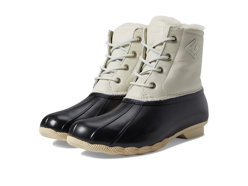 スペリー レディース シューズ ブーツ・レインブーツ レザー Sperry Saltwater Winter Lux Leather Ivory/Black アイボリー