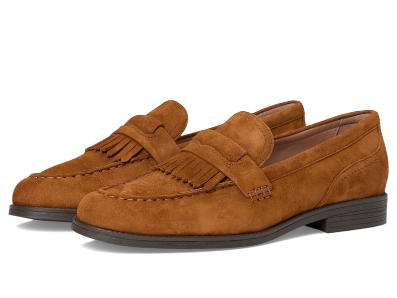電話を掛けるハーン レディース シューズ スリッポン・ローファー Cole Haan Stassi Kiltie Loafers Tobacco Suede