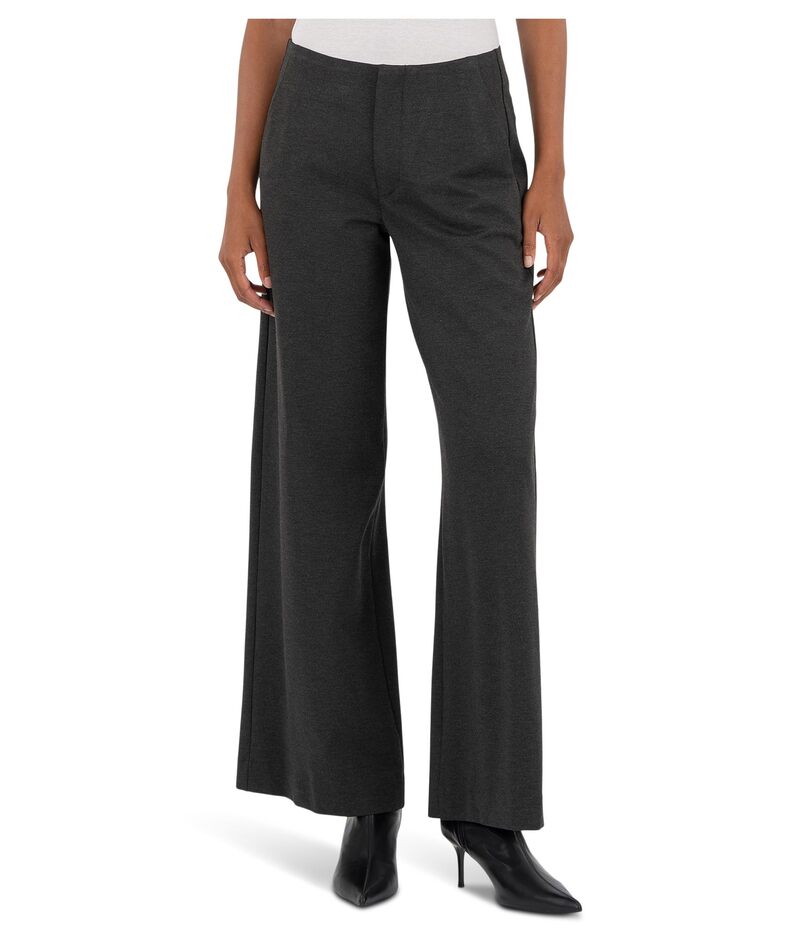 カットフロムザクロス レディース ボトムス カジュアルパンツ ワイドレッグ KUT from the Kloth Meg - Wide Leg Pants With Trouser Pockets In Charcoal チャコール