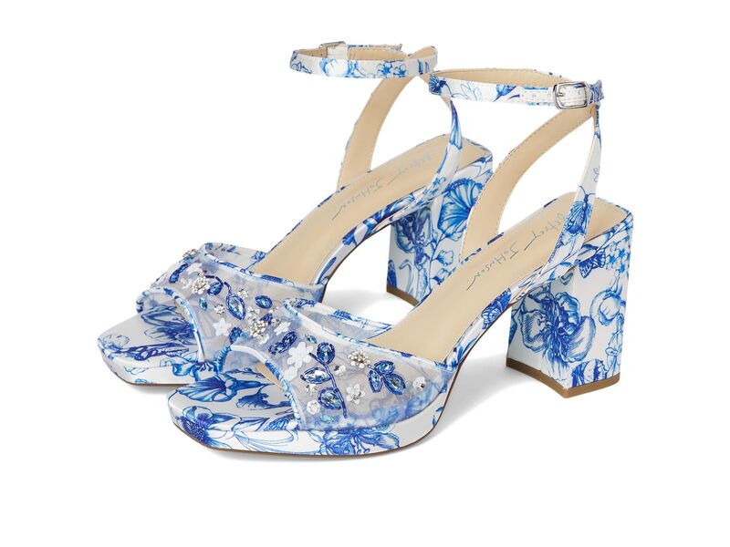 ブルーバイベトシージョンソン レディース シューズ 踵 Blue by Betsey Johnson Brody White Blue Floral 白いこと