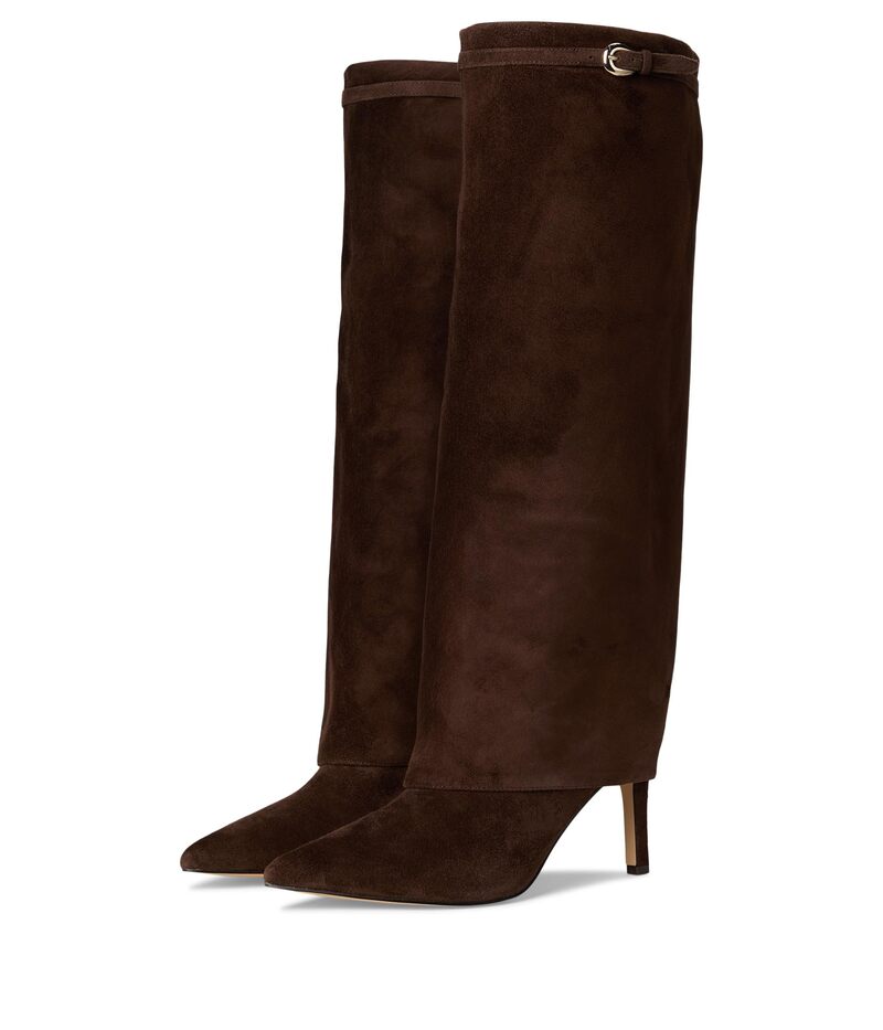 見澄ます・フィッシャー レディース シューズ Marc Fisher LTD Naples Dark Brown Suede 赤銅色