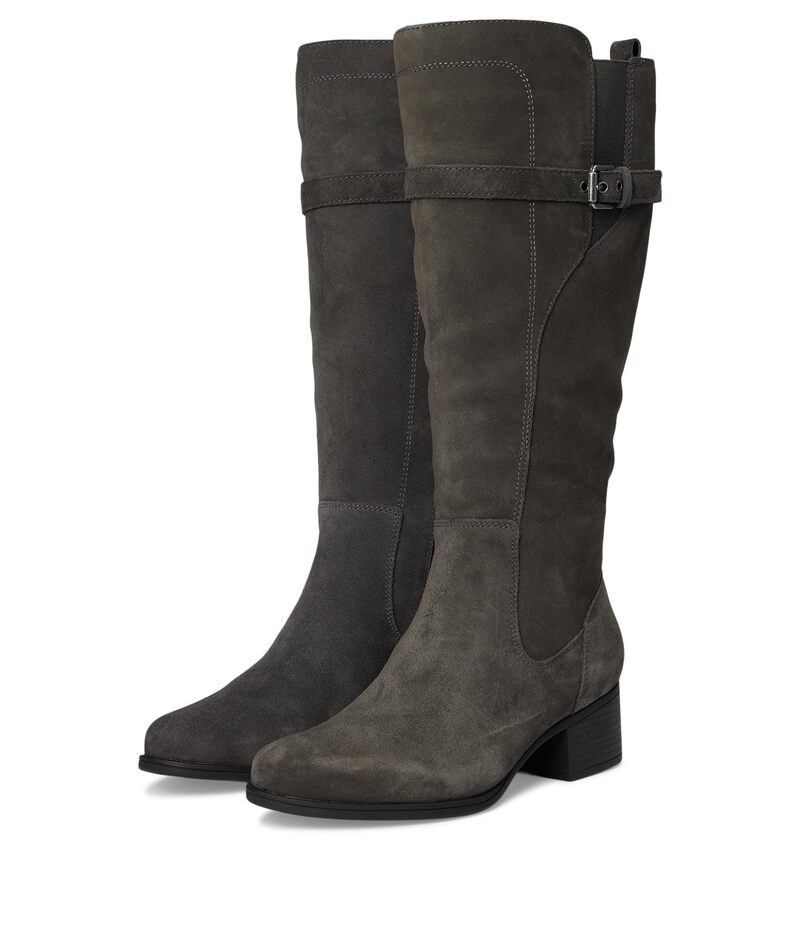 ナチュライザー レディース シューズ ブーツ・レインブーツ Naturalizer Kenna Wide Calf Knee High Boots Grey Suede グレー