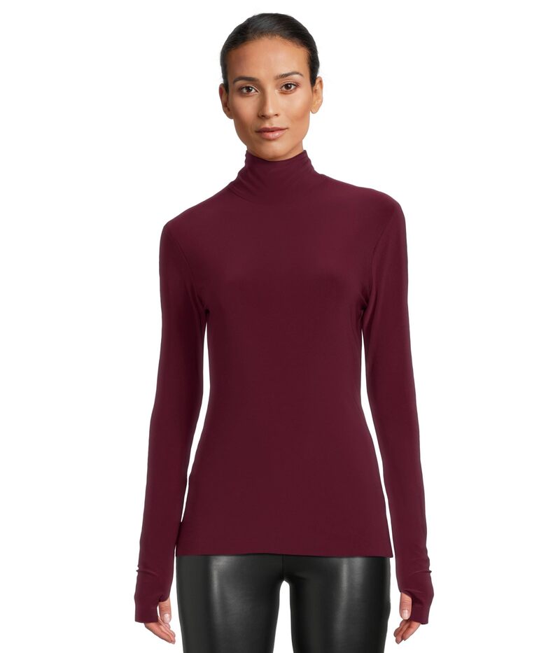 ノーマカマリ レディース アウター ニット・セーター スリムフィット Norma Kamali Slim Fit Long Sleeve Turtle Toplum プラム｜ReVida 店