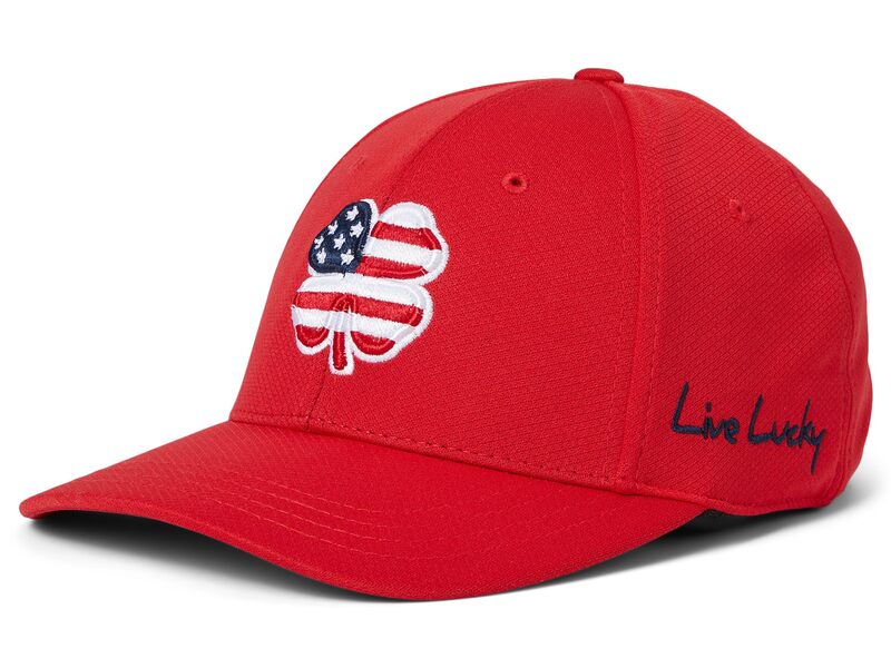 ブラックローバー メンズ アクセサリー 帽子 Black Clover USA Vertex Hat Red Hat/3d American Flag Clover レッド