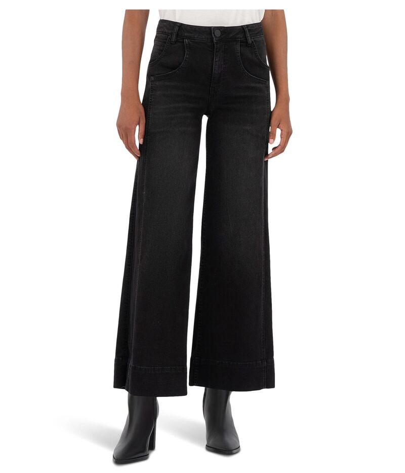 カットフロムザクロス レディース ボトムス ジーンズズボン下 ワイドレッグ KUT from the Kloth Meg High-rise Fab Wide Leg Double Front Pockets Wide Hem In Glittering パンツ-ボトムス-レディースファッション
