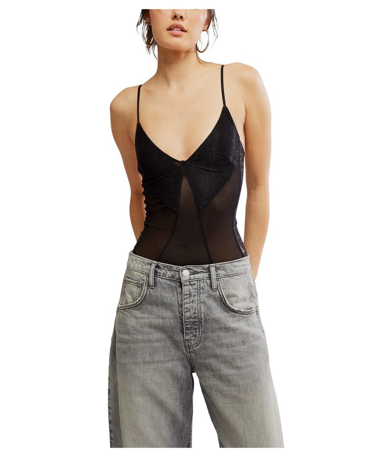 フリーピープル レディース トップス シャツ ボディースーツ Free People Take My Number Bodysuit Black ブラック