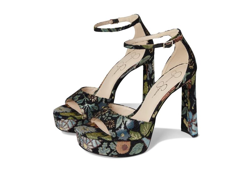 ジェシカシンプソン レディース シューズ ヒール プラットフォーム サンダル アンクル Jessica Simpson Telxiankle Straplatform Sandals Black Multi ブラック
