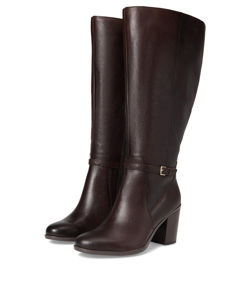 ナチュライザー レディース シューズ ブーツ・レインブーツ Naturalizer Kalina Extra Wide Calf Dark Brown Leather ブラウン|ReVida 店