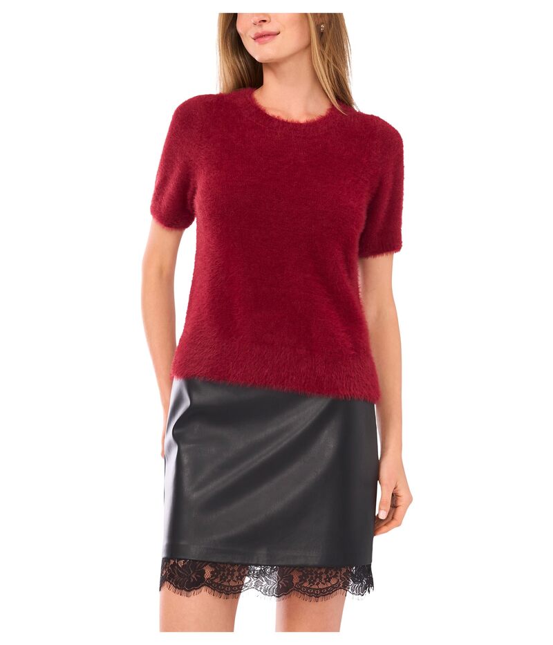 ヴィンスカムート レディース アウター ニット・セーター クルーネック Vince Camuto Eyelashshort Sleeve Crew Neck Crimson クリムゾン 10,380円