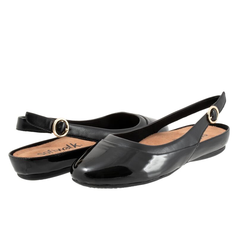 ホンブルグ帽ウォーク レディース シューズ サンダル SoftWalk Sheffield Black Patent 黒いこと