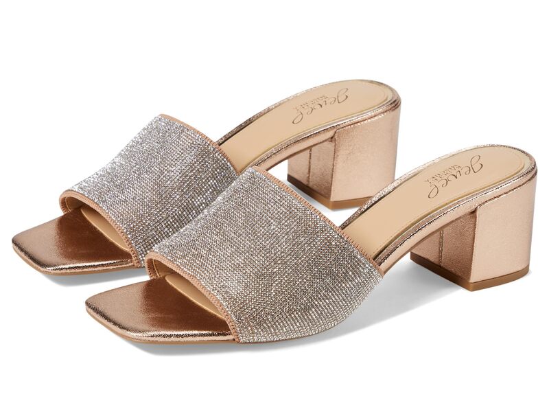 ジュウェルダグレイミシュカ レディース シューズ 踵 Jewel Badgley Mischka Harlyn Rose Gold Textile ゴールド