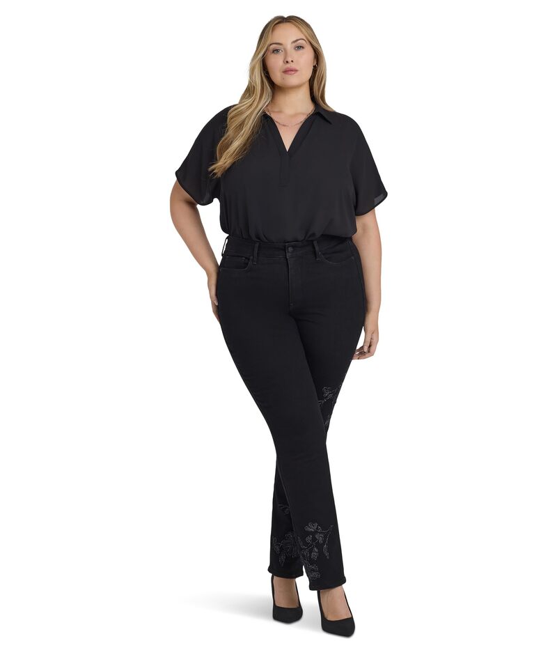エヌワイディージェイ レディース ボトムス デニムパンツ プラスサイズ ジーンズ NYDJ Plusize Marilyn Embroidery Jeans Rinse Black Rinse ブラック 15,961円