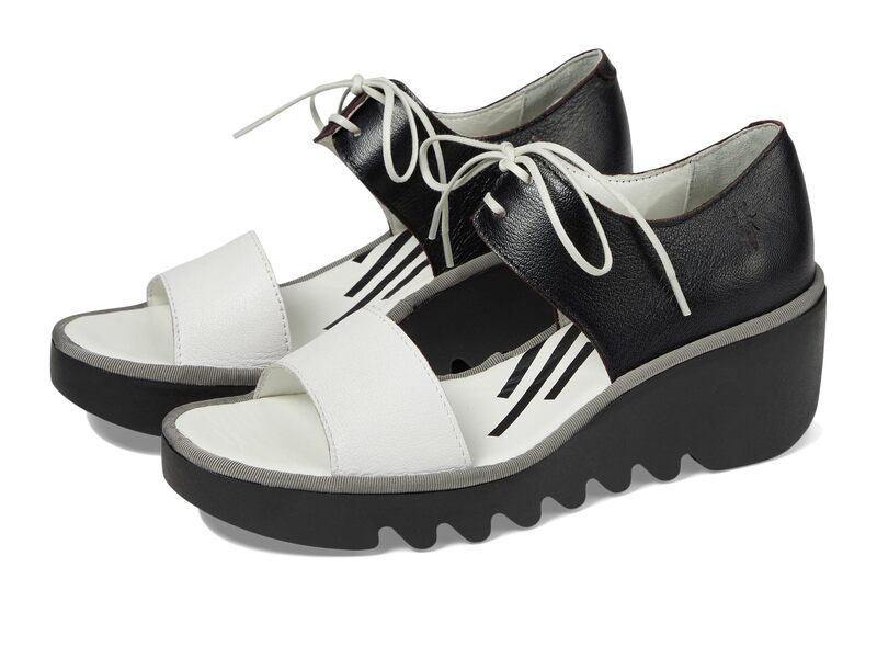 フライロンドン レディース シューズ ヒール FLY LONDON BILU465FLY White/Black Mousse ホワイト