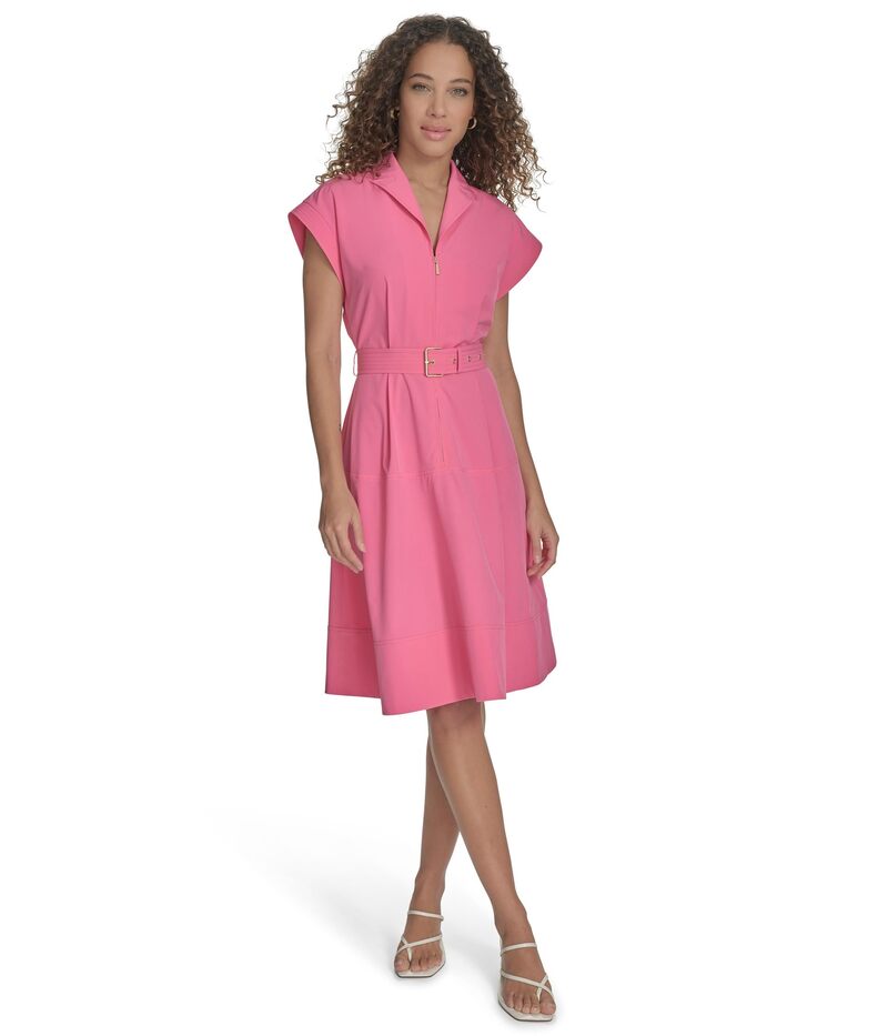 カルバンクライン レディース トップス ワンピース A ライン Calvin Klein Commuter Zip Front Aline Azalea|ReVida 店