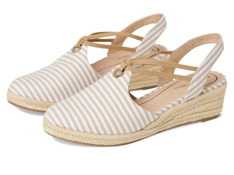 ライフストライド レディース シューズ ブーツ・レインブーツ LifeStride Kennedy Tan/White Linen Stripe ホワイト｜ReVida 店
