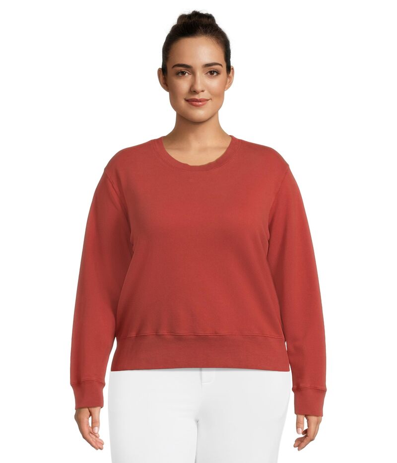 モッドドック レディース アウター パーカー・スウェット クルーネック シャツ Mod-o-doc Long Sleeve Open Crew Neck Sweatshirt Spiced Cider|ReVida 店