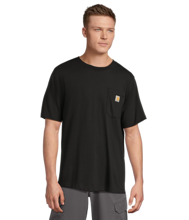 カーハート メンズ トップス シャツ リラックスフィット 半袖 グラフィック Carhartt Relaxed Fit Lightweight Short-Sleeve Pocket C Graphic T-Shirt Black ブラック