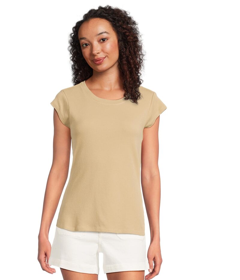 モッドドック レディース トップス プルオーバー 労働者の一団素っ首 旗がしら Mod-o-docap Sleeve Crew Neck Slim Tee Puddle