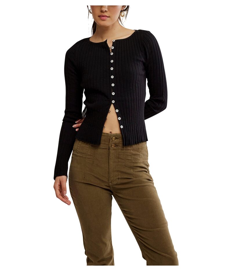 フリーピープル レディース トップス シャツ Free People Tilly Long Sleeve Cardi Black ブラック