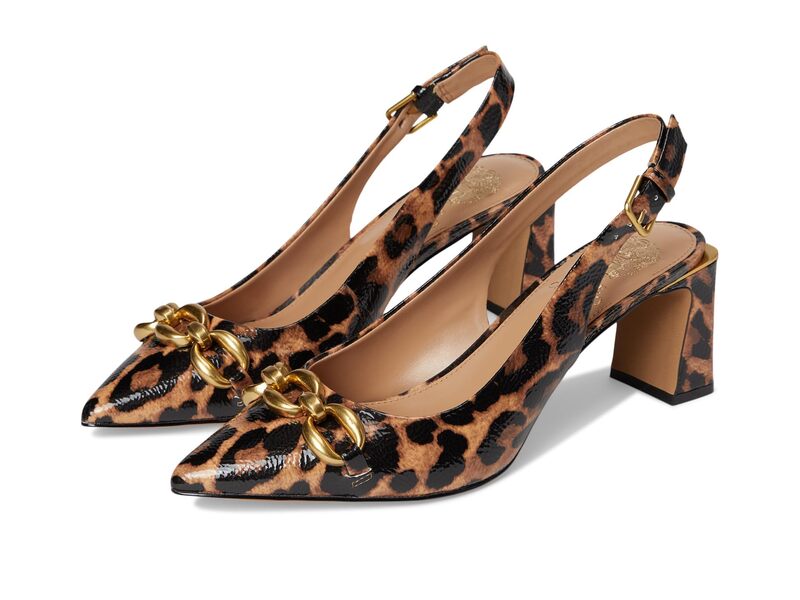 ヴィンスカムート レディース シューズ 踵 Vince Camuto Hamden Chain Link Slingback Pumps Black/Natural 黒いこと