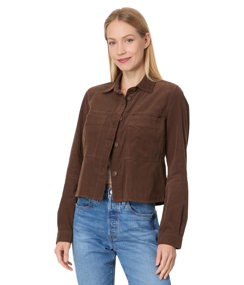 カットフロムザクロス レディース アウター コート ジャケット KUT from the Kloth Zinnia - Jacket with Patch Pockets Brown ブラウン