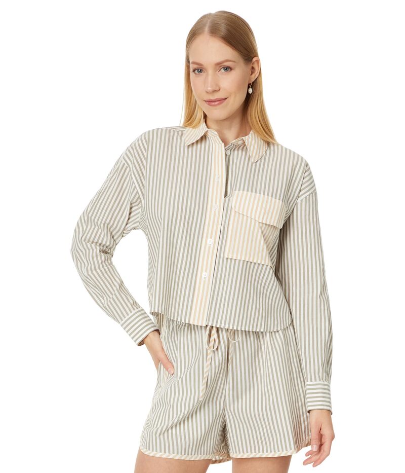 メイドウェル レディース トップス プルオーバー Madewell Flap-Pocket Crop Button-Up Shirt インチ Poplin Distant Surplus