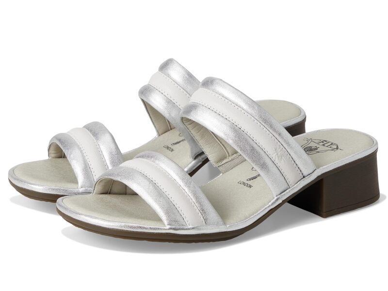 飛球英国の首都 レディース シューズ 踵 FLY LONDON EITY580FLY Silver/White 白いこと レディース靴-靴-ミュール