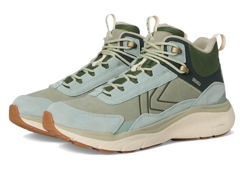 キーン レディース シューズ ブーツ・レインブーツ レザー KEEN Leiki Waterproof Leather Hiking Boots Icebergreen/Bronze Green グリーン